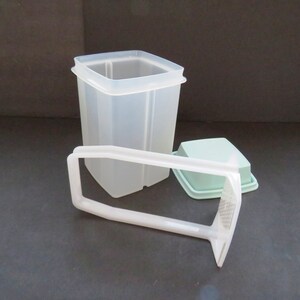 1980-talets Tupperware Pic a Deli pickle holder Aqua Lid - 3-delat inläggningsburk - Plastförvaring för matrester - Picknick picknickbehållare