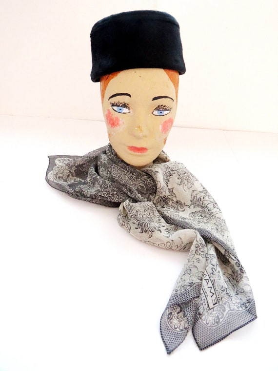 1950s Black Pill Box Chante Hat by Schachter New … - image 7