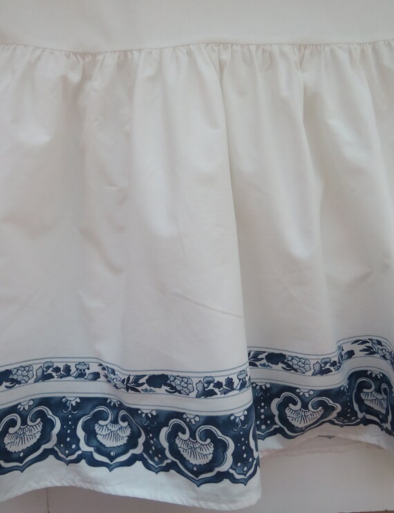 Ralph Lauren TWIN Dust Ruffle Jonquil Border on Solid White Etsy