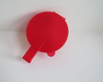 1990s Tupperware Forget Me Not Hanging Refrigerator Container - Red Plastic - Holds Onions Tomatoes Lemons Limes - Small Food Storage - Gift