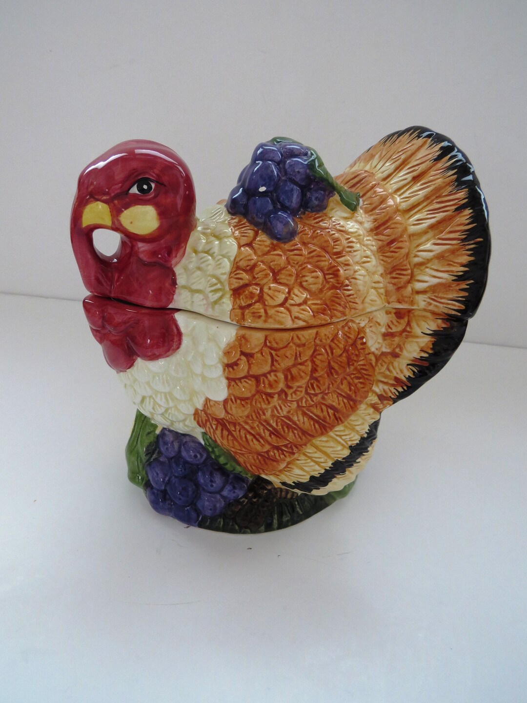 Vintage Turkey Serving Bowl Thanksgiving Decor Table Etsy