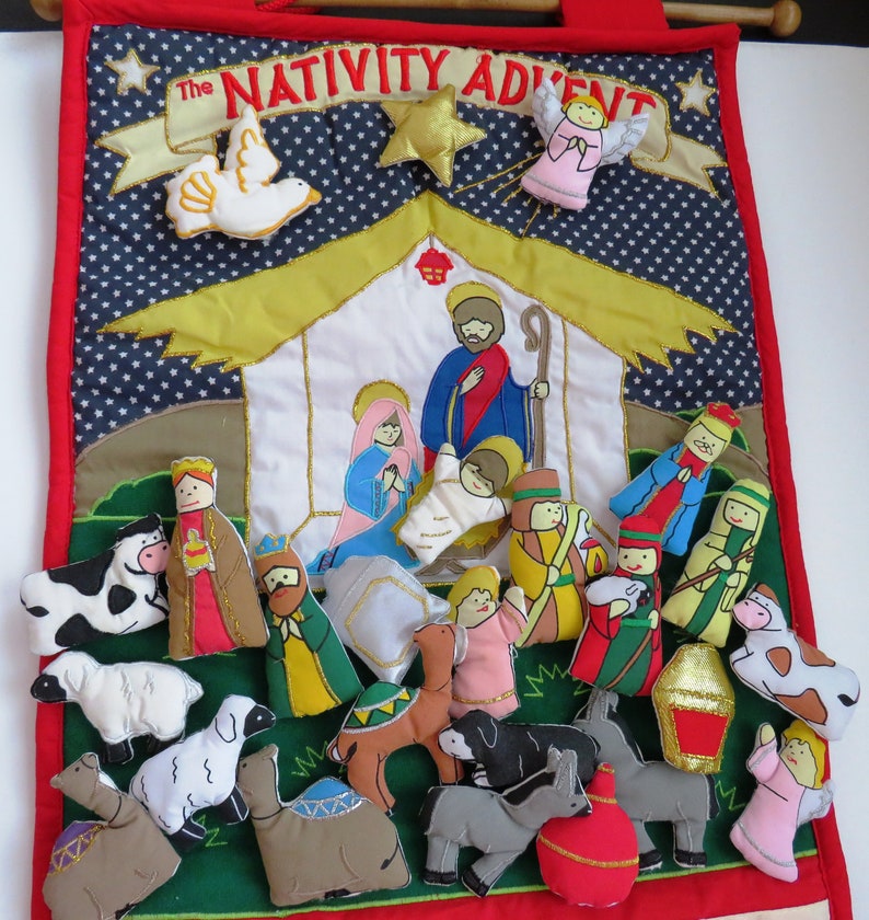 The NATIVITY Fabric Advent Calendar 24 Fabric Pocket Fillers Etsy