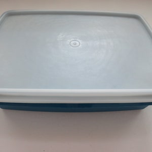 1980s Tupperware Stow N Go Container - 3 Piece Blue Divided Container ...