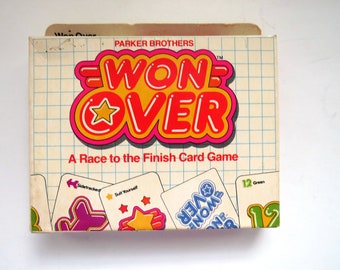 1983 Vintage WON OVER Card Game by Parker Brothers - New Factory Sealed Box - Racing Card Game Complete Full Deck - Kids Family Game Night