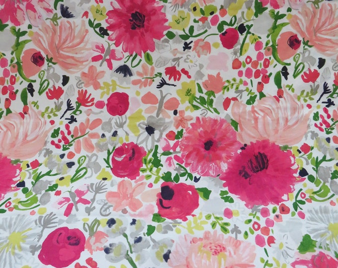 Kate Spade Pink Floral Shower Curtain - Bold Pink Rose Dahlia Flowers ...