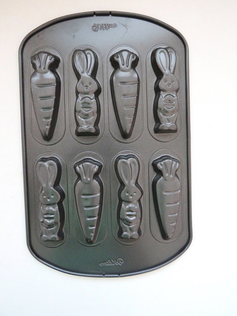 Wilton Bunny and Carrots Cookie Pan Easter Bunny Rabbits Carrots Cake Pan Mold Easter Baking Dessert Non Stick Cake Pan Candy Mold image 5