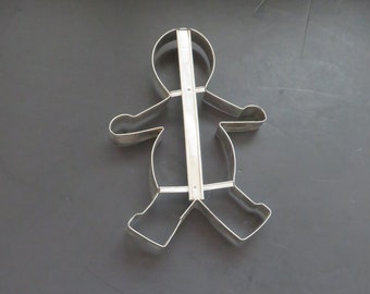 Vintage Extra Large Gingerbread Man Cookie Cutter - Aluminum Metal Cookie Cutter - 8 Inch Snowman Cookie Cutter Baking - Collectible - Gift