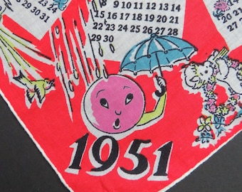 ヴィンテージ ハンカチ / 1968 年カレンダー、おそらくクリエ作 - Etsy