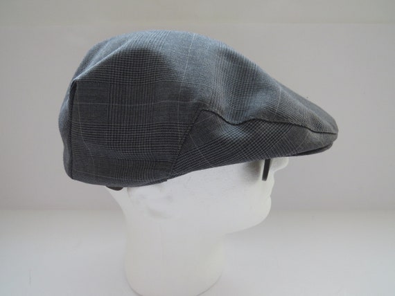 1970s Gray Plaid Cap by Bianchi Cappelli - Size X… - image 1