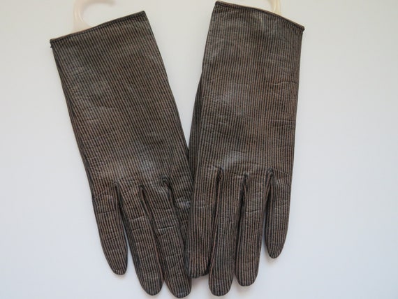 Vintage Roger Fare Fashion Gloves - Black Nude St… - image 1