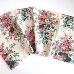 Croscill English Garden Window Valance - Rust Pink Blue Gray Flowers Ribbons - Curtains Draperies Window Coverings - French Country Decor