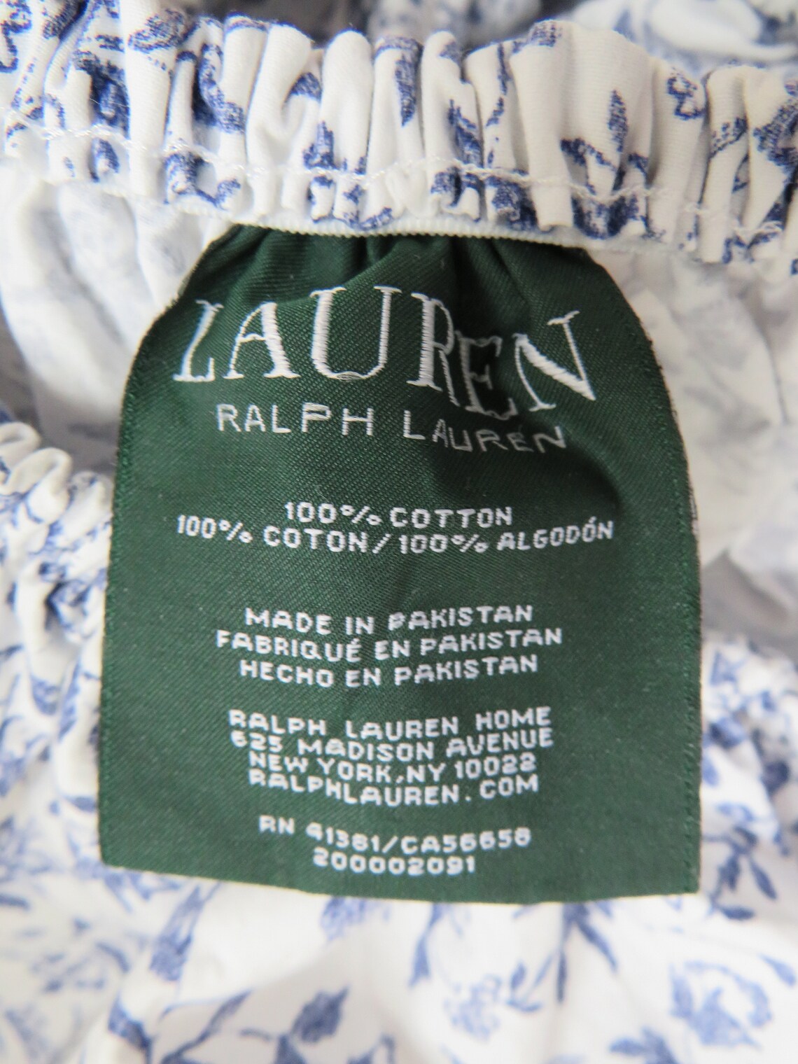 Ralph Lauren TWIN Fitted Sheet Dark Blue Floral Print Single - Etsy