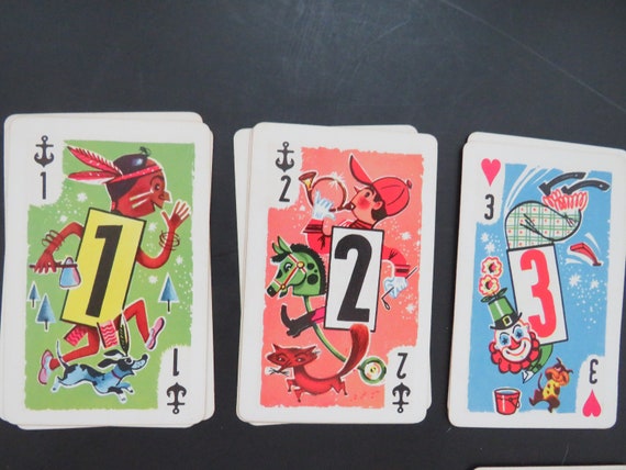 1951 Crazy Eights Playing Cards by Whitman - COMPLETE Full Deck