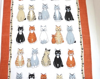 Strofinaccio da cucina in lino Vintage Cats Arrived di Ulster - Gattini - Nero Marrone Chiaro Marrone Giallo - Miao Amanti dei gatti - Veterinari