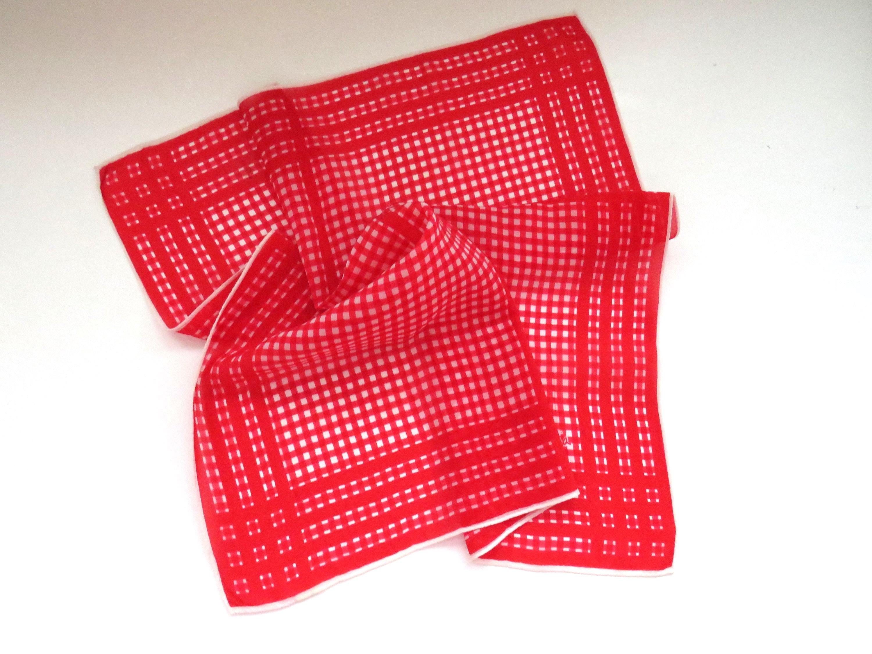 Foulard Rouge Et Blanc à Carreaux - Style Campagne, Occasion