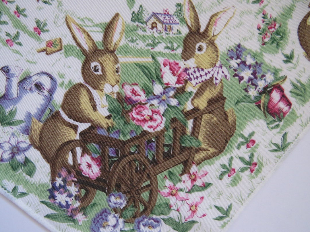 4 Easter Bunny Cotton Napkins Bunny Rabbit Napkins Peter Rabbit Beatrix