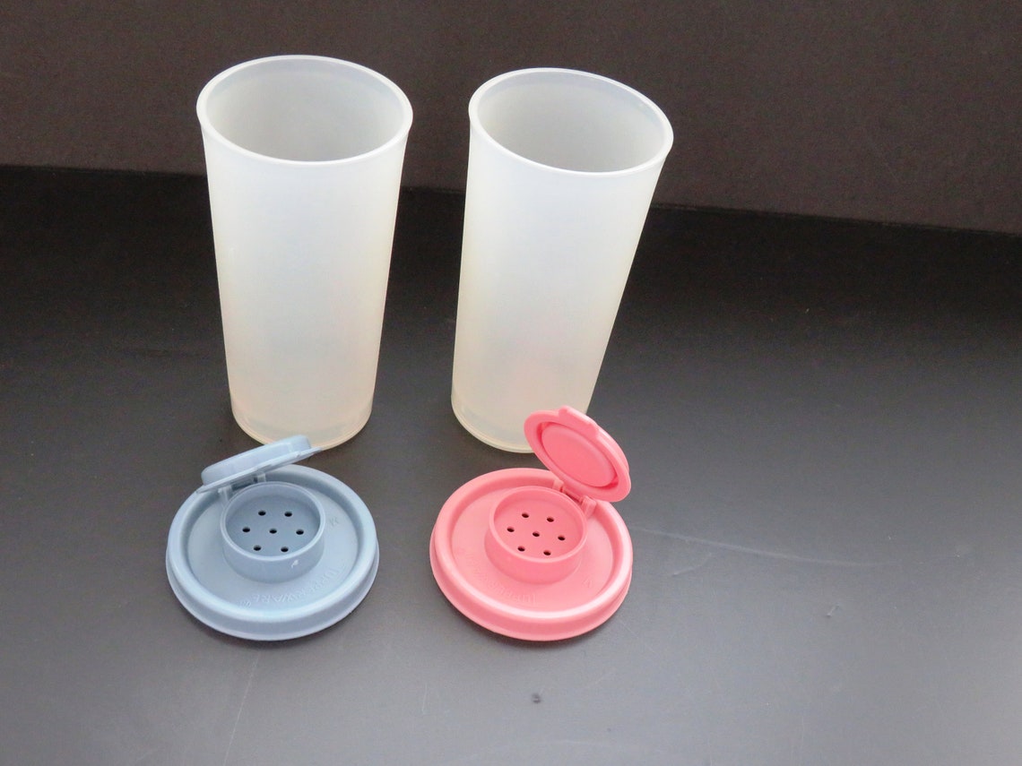 Vintage Tupperware Salt Pepper Shakers Rose Pink Country Etsy