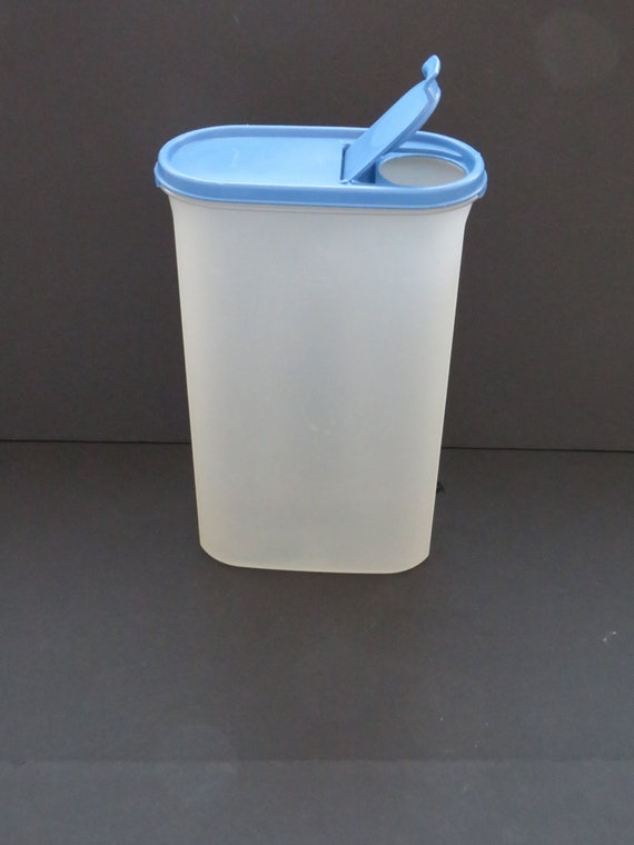 1980s Tupperware Modular Mate With Blue Lid Tall Oval Plastic