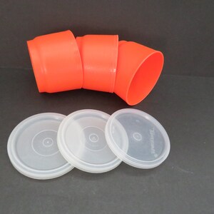 Vasos para aperitivos Tupperware de los años 70 - 3 pequeños recipientes de almacenamiento con tapa - Aperitivos, condimentos, picnics, caravanas, camping - Almacenamiento de alimentos de plástico - Manualidades