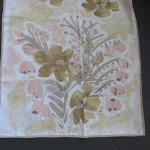 1960s Vera Neumann Long Scarf Muted Tan Pink Gold Floral - Etsy