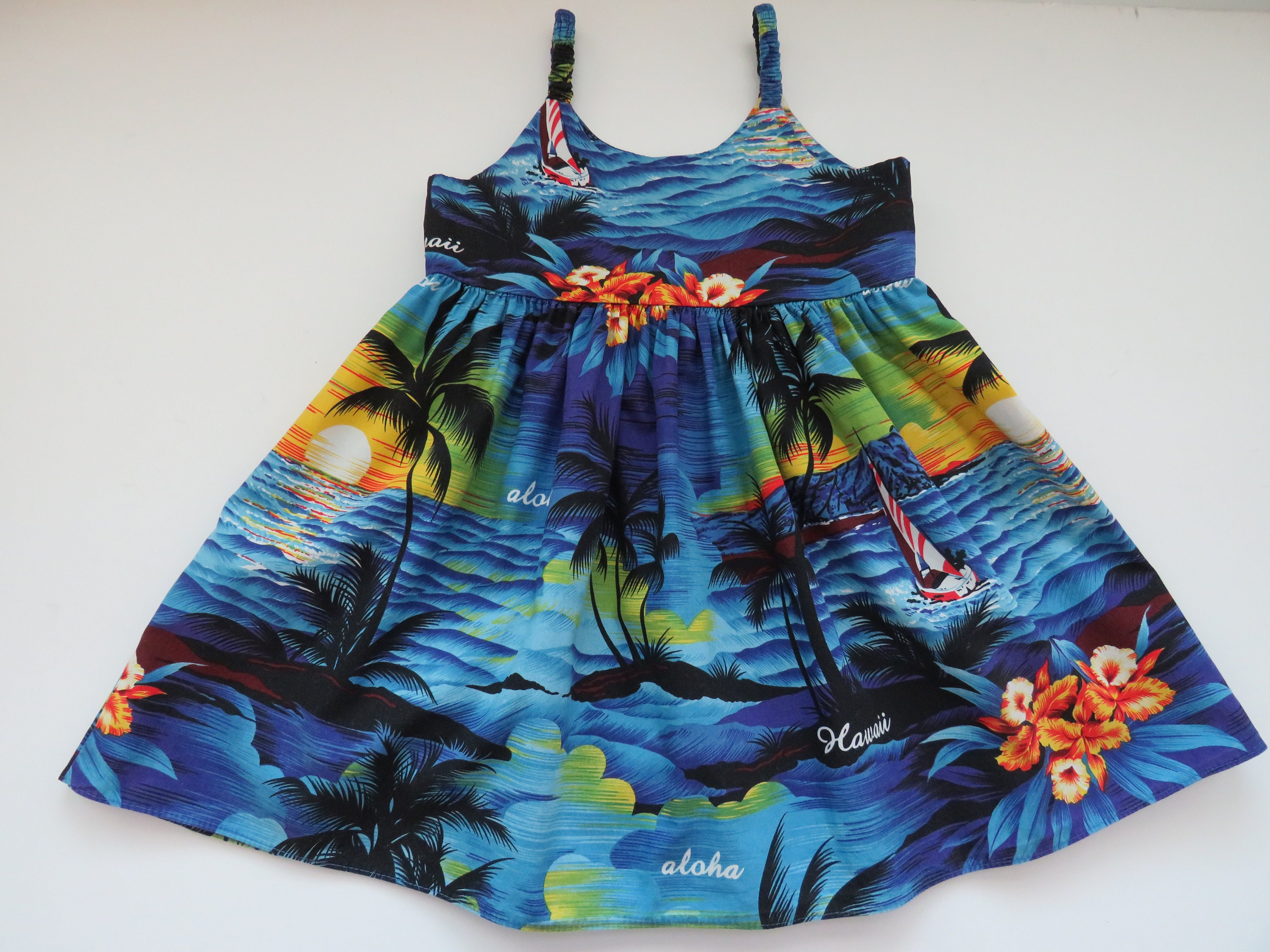 Little Girls Hawaiian Aloha Dress by Royal Hawaiian Creations Etsy España
