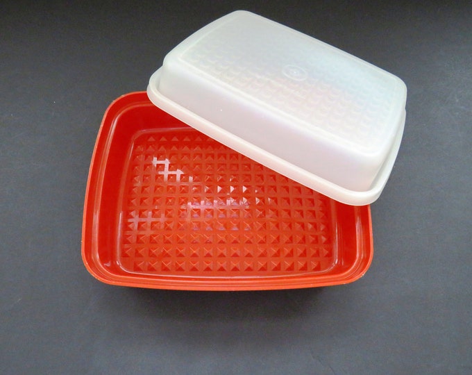 Tupperware Small Season Serve Marinade Container Orange Plastic Food