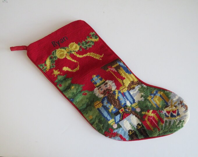 The Nutcracker Needlepoint Christmas Stocking Nutcracker Toy Etsy