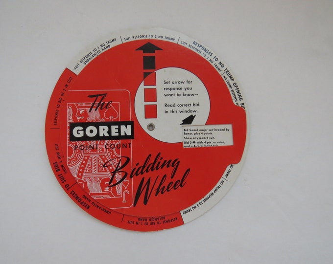 Vintage Goren Point Count Bridge Game Bidding Wheel Bridge Etsy