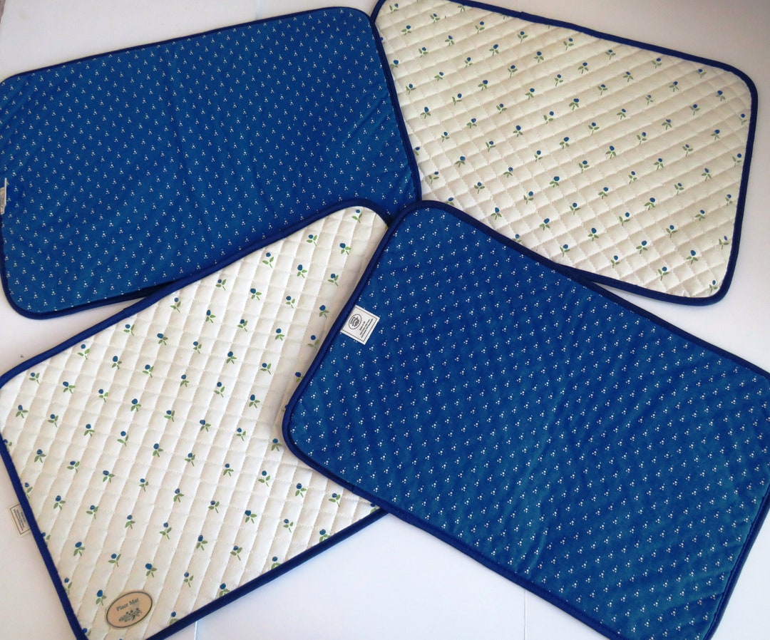 Laura Ashley Reversible Quilted Placemats Set of 4 Reverse Etsy