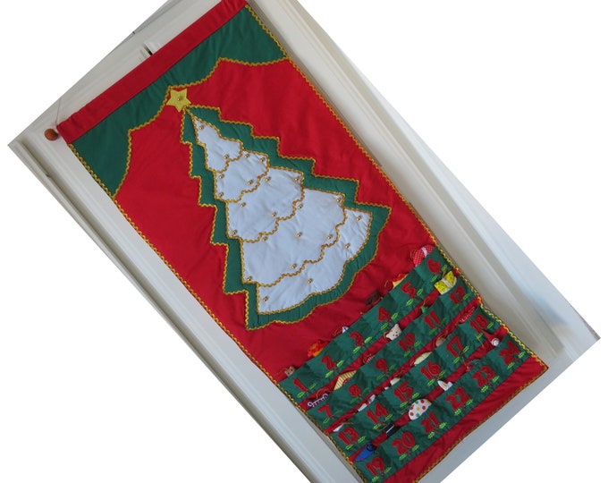 Vintage Christmas Tree Fabric Advent Calendar by Almas Designs Xmas