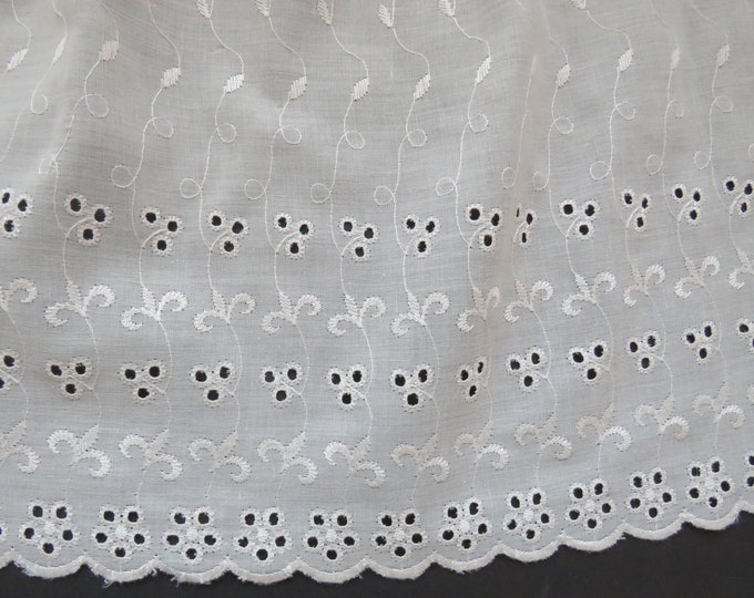 Vintage TWIN Dust Ruffle Cream Embroidered Eyelet Bedskirt Etsy