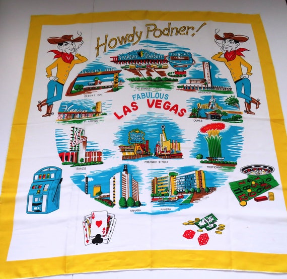 1950s Las Vegas Souvenir Scarf - Howdy Podner Icon