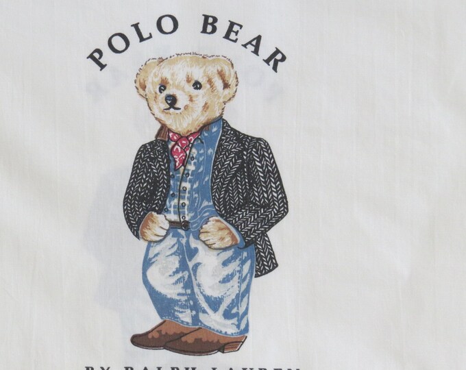 Vintage RALPH LAUREN Pillowcase Preppy Cowboy Polo Bear Etsy
