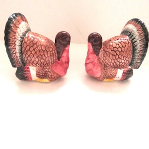 Keramische TURKIJE Zout- en pepervaatjes - Wilde vogels - Vintage Thanksgiving Decor - Herfst Herfst Oogst Tafel Instelling - Verzamelbaar - Cadeau