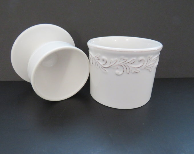 White French BUTTER Dish BEURRE Butter Crock White Gold With Etsy