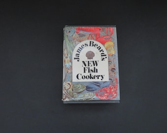 1976 James Beards New Fish Cookery Cookbook - Gray Hard Cover Cook Book - Recipes Meal Planning - Collector