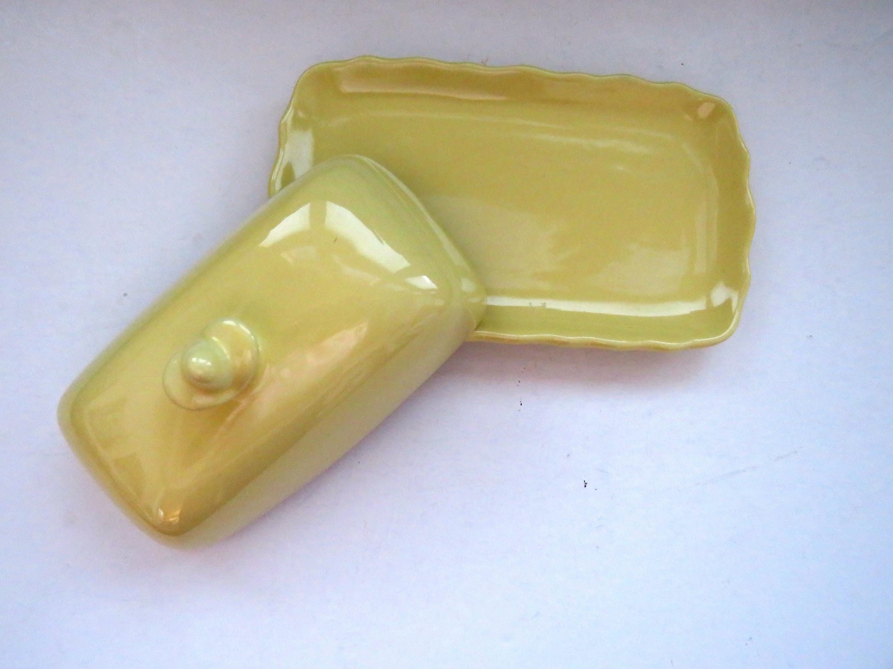 Yellow Ceramic Butter Dish by Nicole Miller - 2 Piece Butter