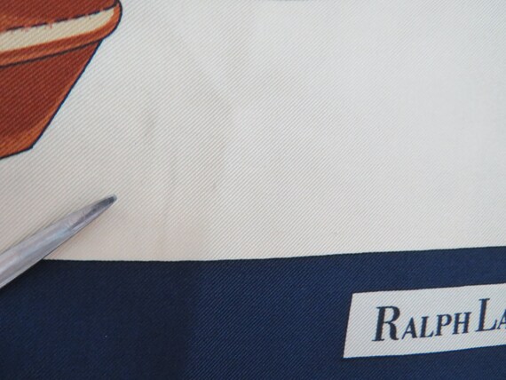 Large Golf Theme Silk Scarf by Ralph Lauren - Gol… - image 8
