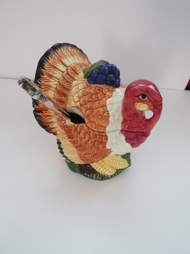 Vintage Turkey Serving Bowl Thanksgiving Decor Table Etsy