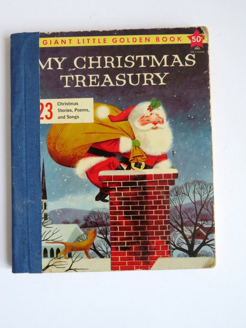 1950s My Christmas Treasury Giant Little Golden Book 23 Kids Etsy