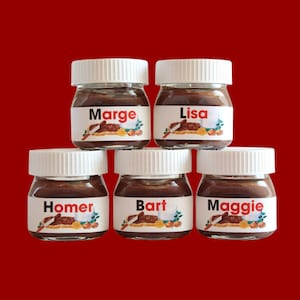 Mini pots de Nutella personnalisés : Cadeaux de mariage Cadeaux nuptiales Shower de bébé Baptême Cadeaux en chocolat personnalisés
