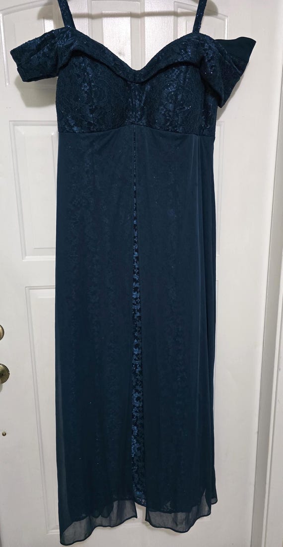 16w formal dresses Dress off Shoulder Green Teal Sparkly Lace R&M Richards Women's 20250527-MSRP