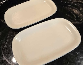 Dish Mikasa Intaglio CAC24 Santa Fe White Blue Ceramic Rectangle 5 inches