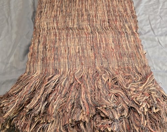 Decorative Throw Woven Cotton Brown, Beige, Mauve 51" x 55" NEW in bag 1990s