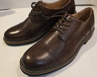 Men's Eastland Carson 1955 Leather Shoes 9M Brown Lace Hand-Sewn NWT #474702