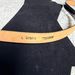 Brighton Vtg 1996 Black Leather Toggle Belt Western. Mixed Metal Ornate L 20603 image 5