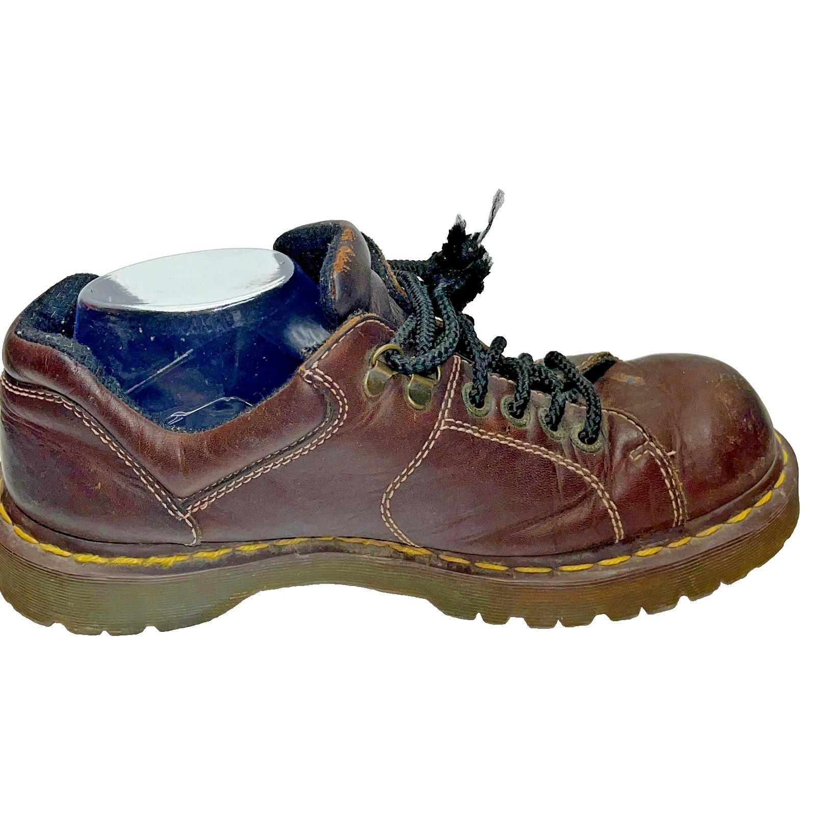 Vintage 90\'s Dr. Martens 9351 Brown Leather Chunky Oxford Shoes Mens Size 9 Dr Martens 6 Eye Chunky Oxford Brown Leather 12312 Shoes Doc  main image 4