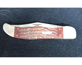 Navaja de bolsillo vintage Case XX, 1992, hueso marrón, 2 hojas, EE. UU.