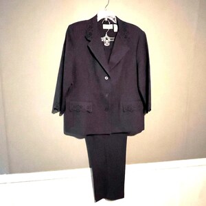 Alfred Dunner Blazer 16 Pantalón Traje 14 Morado Oscuro Formal Negocios Carrera Oficina