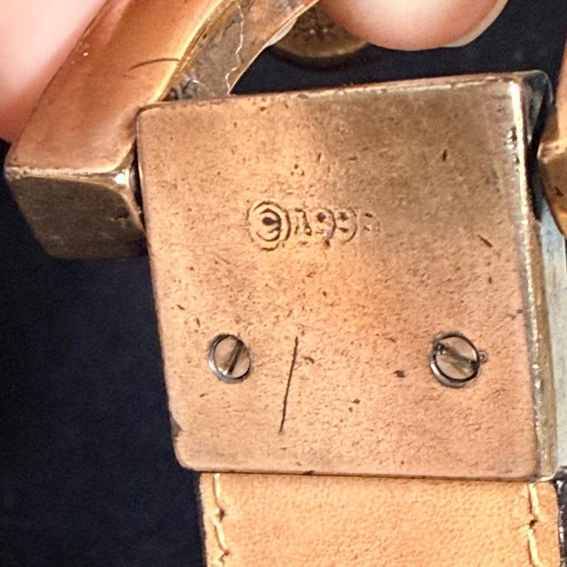Brighton Vtg 1996 Black Leather Toggle Belt Western. Mixed Metal Ornate L 20603 image 7